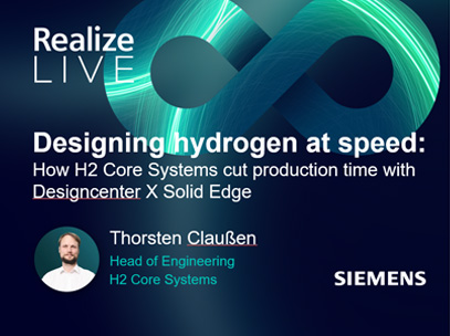 Today our colleague Thorsten Claußen shared how H2 Core Systems uses digital engineering to accelerate the development and production of modular hydrogen energy systems.
In his session, “Designing hydrogen at speed: how H2 Core Systems cut production time with Designcenter X Solid Edge,” Thorsten showed how Designcenter X Solid Edge supports our end-to-end engineering workflow.